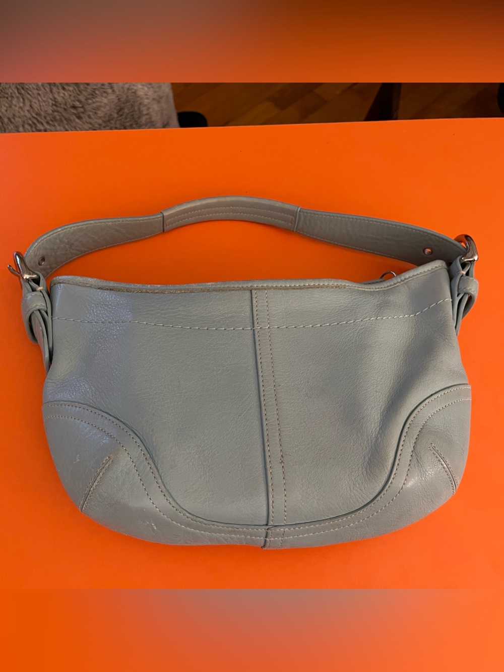 Coach light blue genuine leather bag
